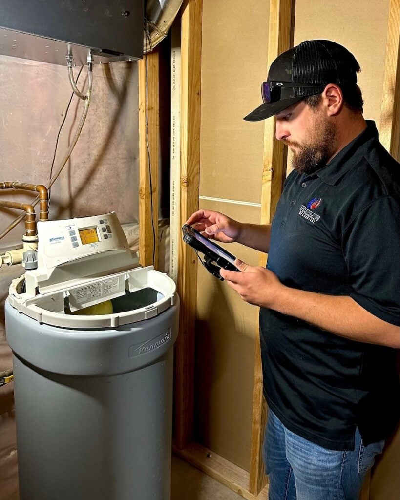 thelen technician testing water softener