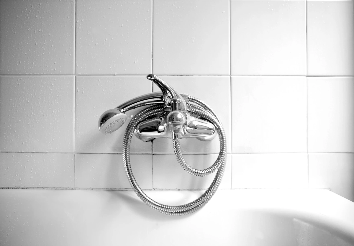 shower parts wrapped around tub faucet