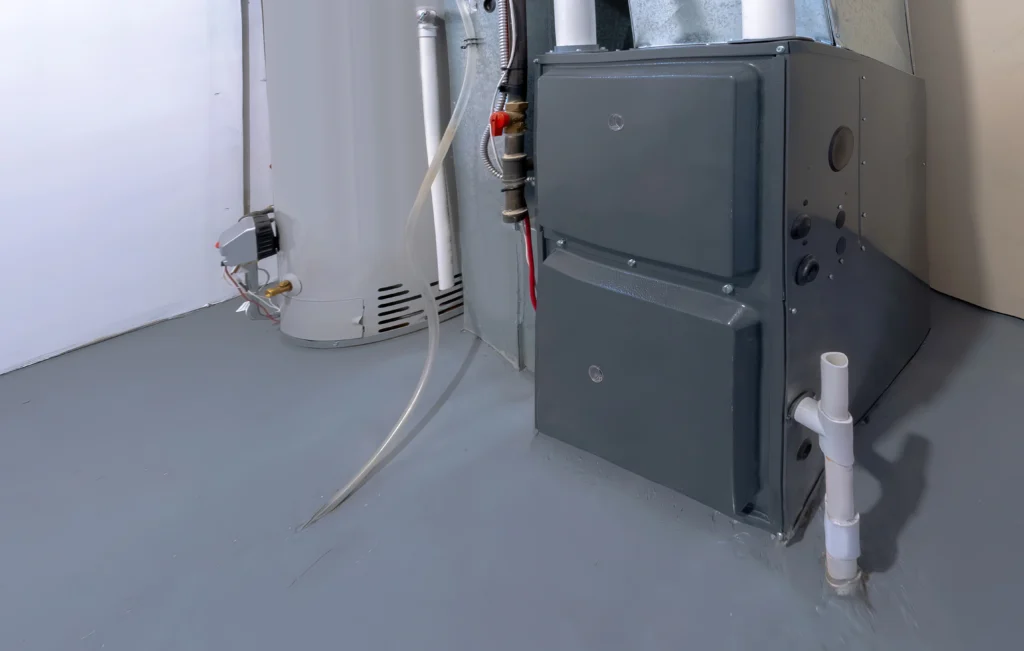 furnace installation-furnace system on concrete floor