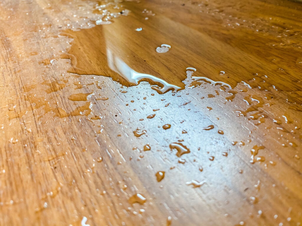 ac drip pan-water pooling on the floor