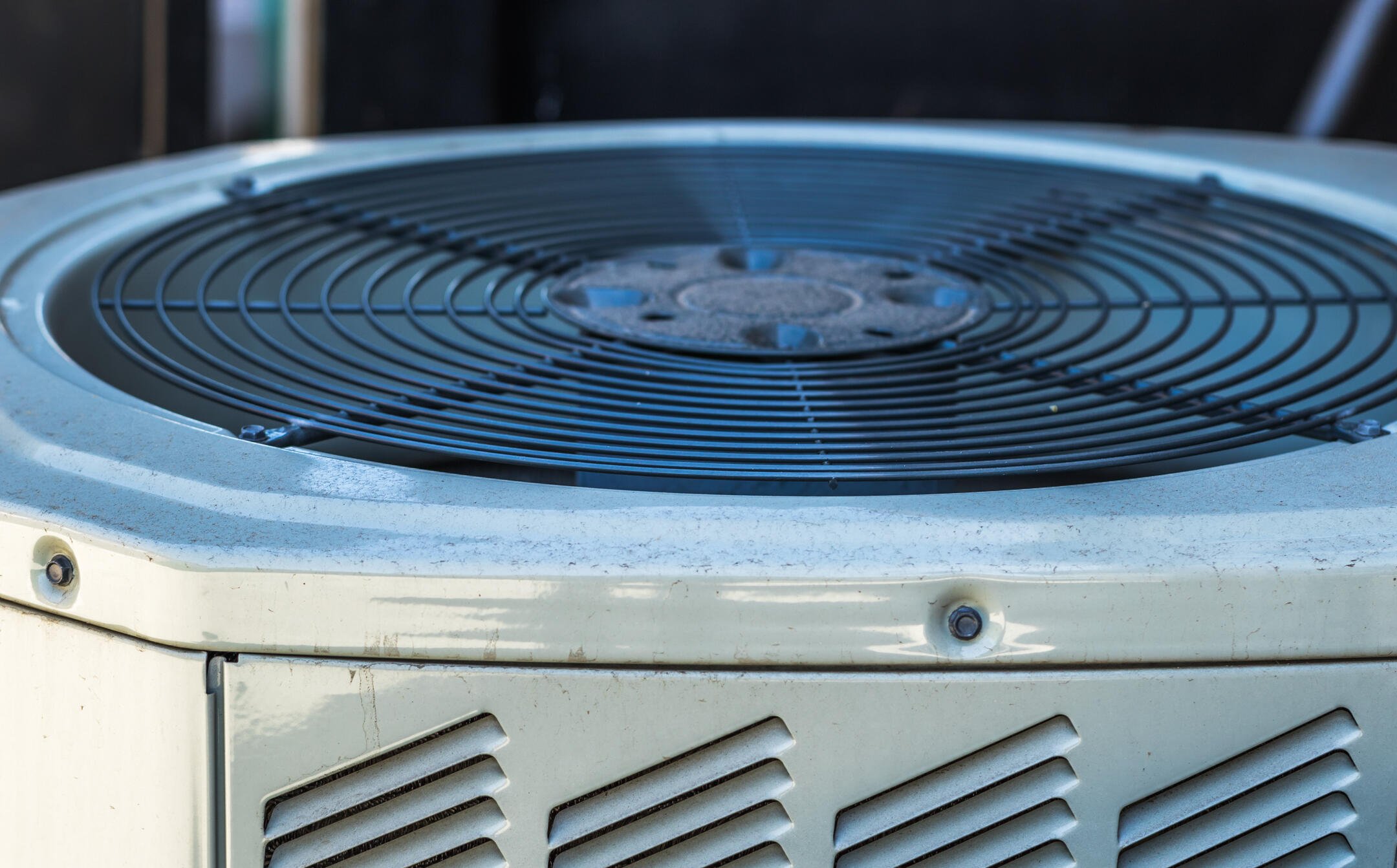 ac condenser-close up of a central ac unit