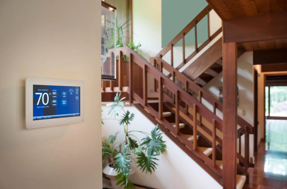 thermostat inside residential home