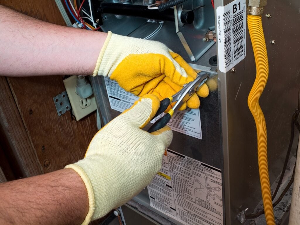 technician tuning furnace