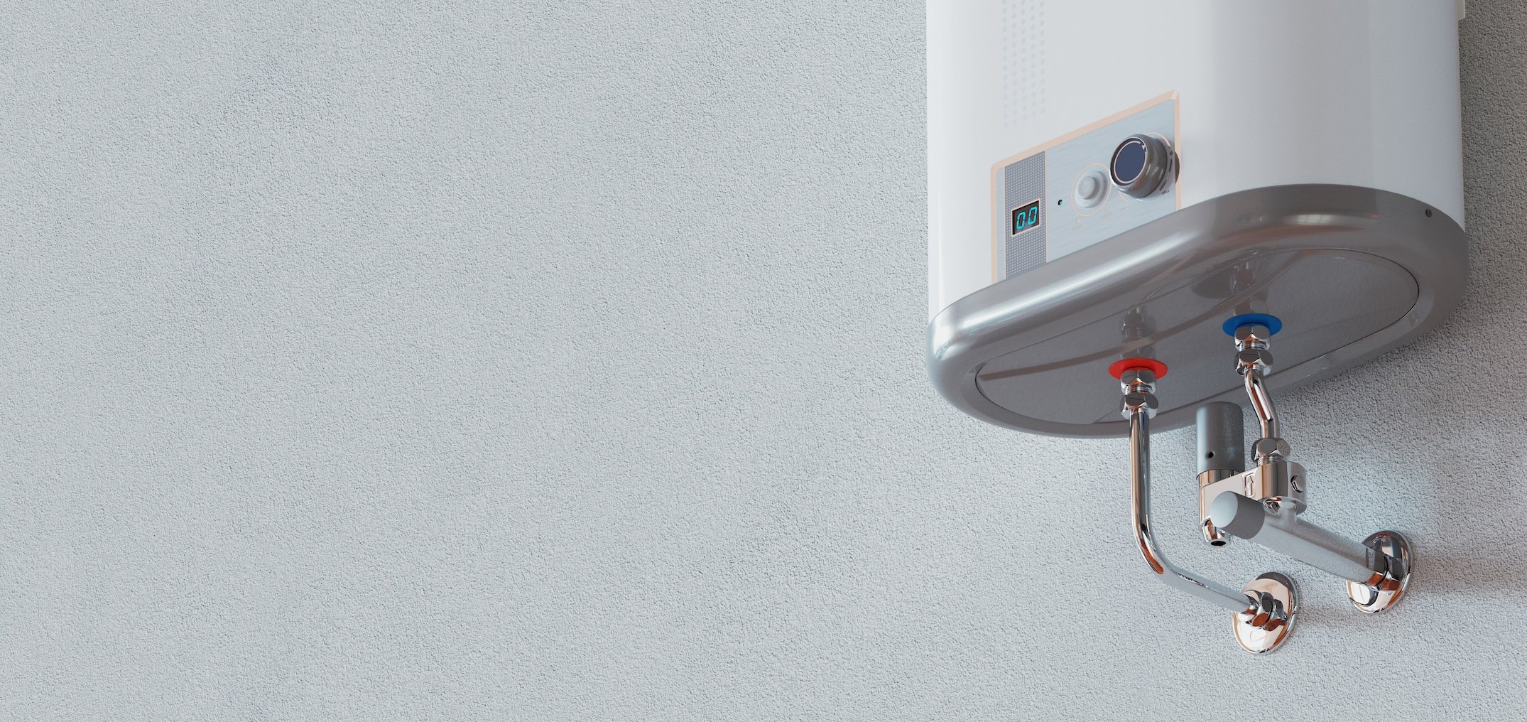 House heating concept - modern home gas fired boiler - energy and cash savings, 3d rendering