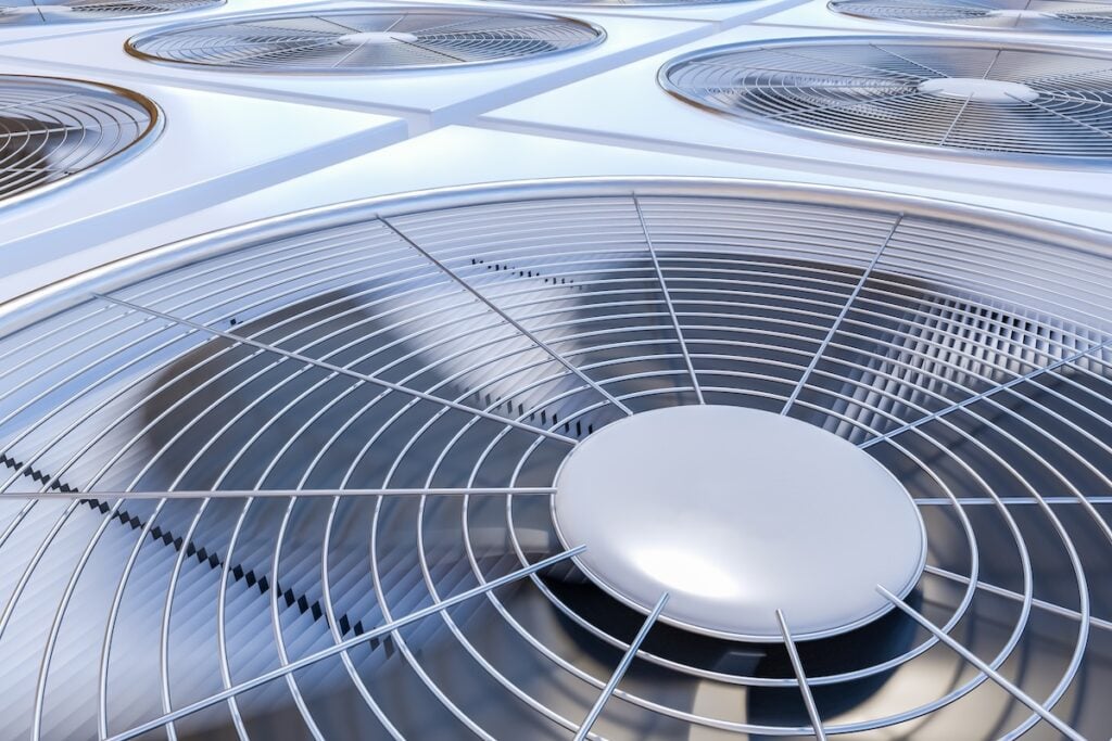 Close up view on HVAC units (heating, ventilation and air conditioning).  ac capacitor